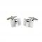 White Cats Eye with Silver Band Cufflinks Cuff Links 3.JPG